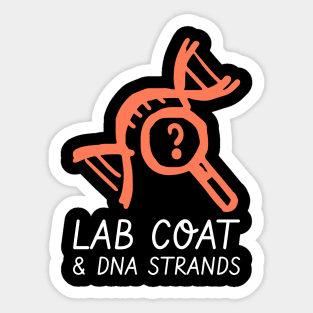 lab coat and dna strands Sticker